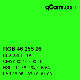 颜色代码: RGB 46 255 26 | qconv.com