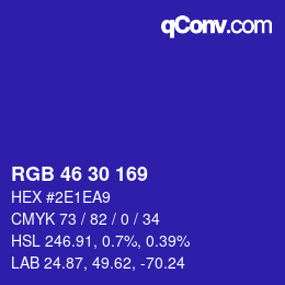 Color code: RGB 46 30 169 | qconv.com