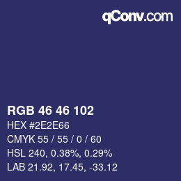 Color code: RGB 46 46 102 | qconv.com