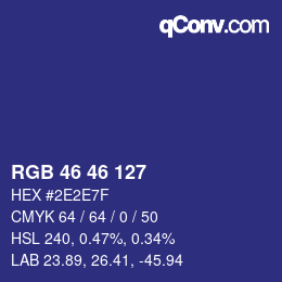 Color code: RGB 46 46 127 | qconv.com