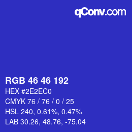カラーコード: RGB 46 46 192 | qconv.com