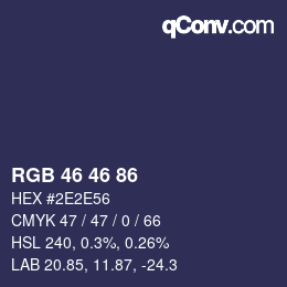 Color code: RGB 46 46 86 | qconv.com