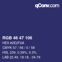 Color code: RGB 46 47 106 | qconv.com