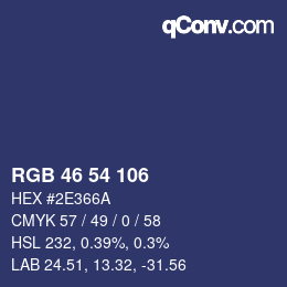 Farbcode: RGB 46 54 106 | qconv.com