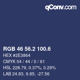 カラーコード: RGB 46 56.2 100.6 | qconv.com