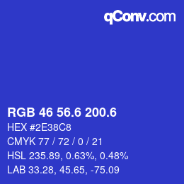 カラーコード: RGB 46 56.6 200.6 | qconv.com