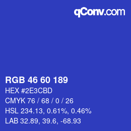 颜色代码: RGB 46 60 189 | qconv.com