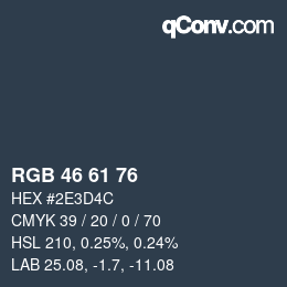 Código de color: RGB 46 61 76 | qconv.com