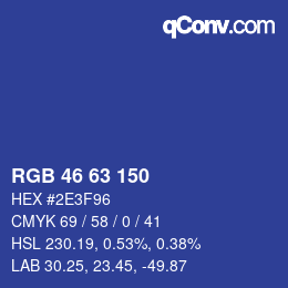 Color code: RGB 46 63 150 | qconv.com