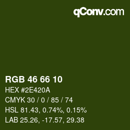Color code: RGB 46 66 10 | qconv.com