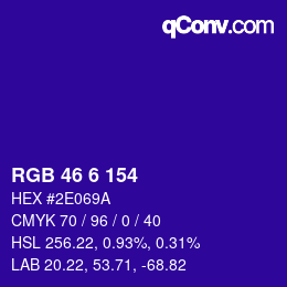 颜色代码: RGB 46 6 154 | qconv.com