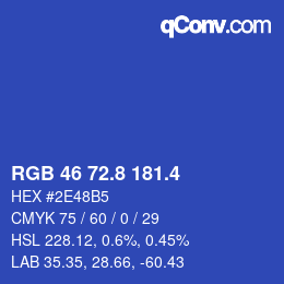 カラーコード: RGB 46 72.8 181.4 | qconv.com