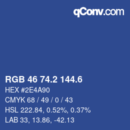 カラーコード: RGB 46 74.2 144.6 | qconv.com