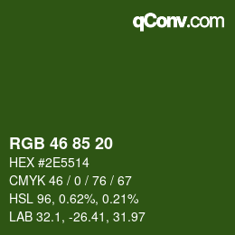 カラーコード: RGB 46 85 20 | qconv.com