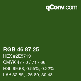 Farbcode: RGB 46 87 25 | qconv.com