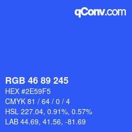 Color code: RGB 46 89 245 | qconv.com