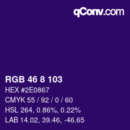 Color code: RGB 46 8 103 | qconv.com