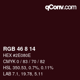 Color code: RGB 46 8 14 | qconv.com