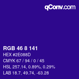 Color code: RGB 46 8 141 | qconv.com