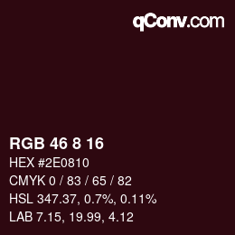 カラーコード: RGB 46 8 16 | qconv.com