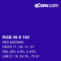 Color code: RGB 46 8 160 | qconv.com