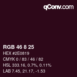 Color code: RGB 46 8 25 | qconv.com