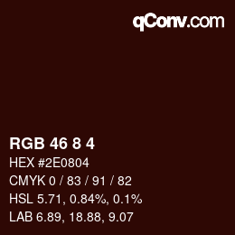Color code: RGB 46 8 4 | qconv.com