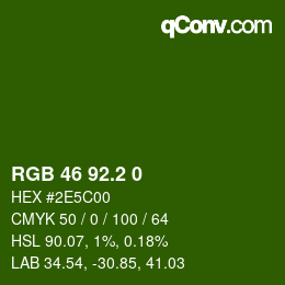 カラーコード: RGB 46 92.2 0 | qconv.com
