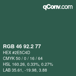 Color code: RGB 46 92.2 77 | qconv.com