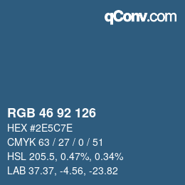 颜色代码: RGB 46 92 126 | qconv.com
