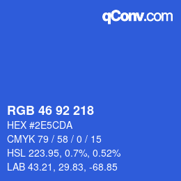 カラーコード: RGB 46 92 218 | qconv.com