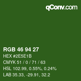 Color code: RGB 46 94 27 | qconv.com