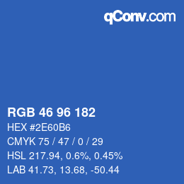 カラーコード: RGB 46 96 182 | qconv.com