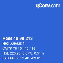 Color code: RGB 46 99 213 | qconv.com