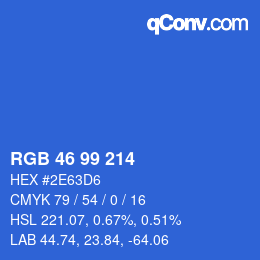 颜色代码: RGB 46 99 214 | qconv.com
