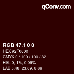Color code: RGB 47.1 0 0 | qconv.com