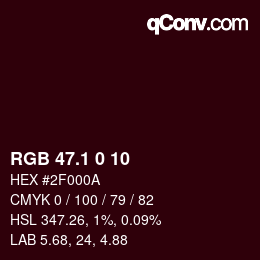 カラーコード: RGB 47.1 0 10 | qconv.com