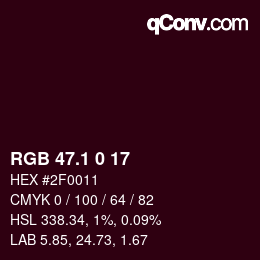 カラーコード: RGB 47.1 0 17 | qconv.com