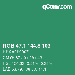 カラーコード: RGB 47.1 144.8 103 | qconv.com
