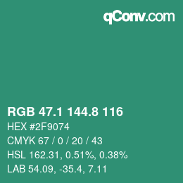 Color code: RGB 47.1 144.8 116 | qconv.com