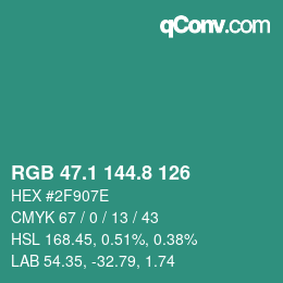 Color code: RGB 47.1 144.8 126 | qconv.com