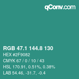 Color code: RGB 47.1 144.8 130 | qconv.com