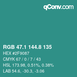 Color code: RGB 47.1 144.8 135 | qconv.com