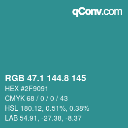 Color code: RGB 47.1 144.8 145 | qconv.com