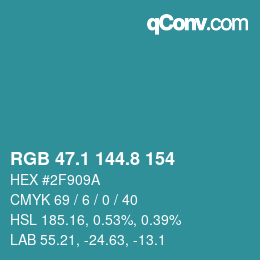 Color code: RGB 47.1 144.8 154 | qconv.com