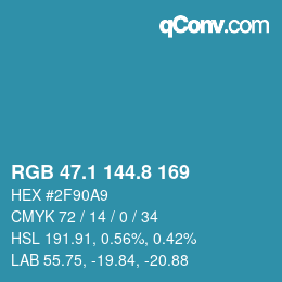 Color code: RGB 47.1 144.8 169 | qconv.com