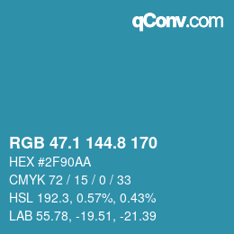 Color code: RGB 47.1 144.8 170 | qconv.com