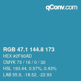 Color code: RGB 47.1 144.8 173 | qconv.com