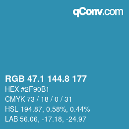 カラーコード: RGB 47.1 144.8 177 | qconv.com