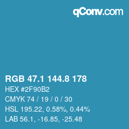Color code: RGB 47.1 144.8 178 | qconv.com
